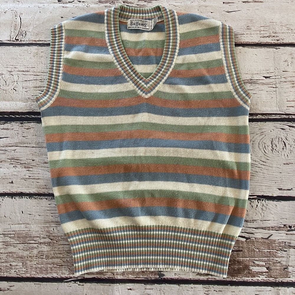 Buff Women's Striped V-Neck Sweater Vest - Multicolor